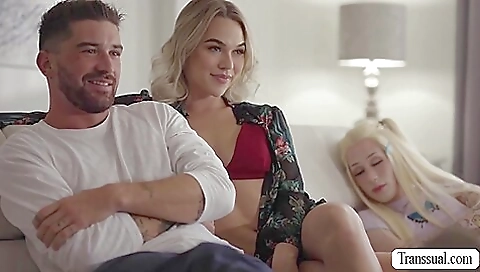 Busty blonde babe gets her pussy fucked by her boyfriend