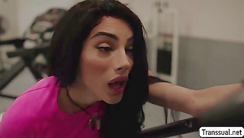 Bareback brunette babe gets fucked hard in ass and faces