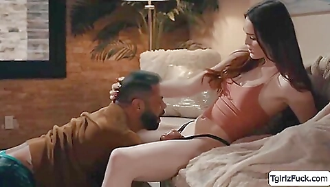 Busty brunette pornstar is getting rimmed and fucked deep