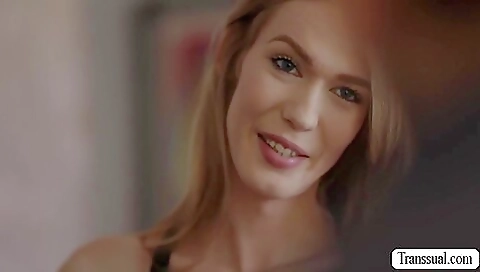 Big black dick is licking and fucking a skinny redhead